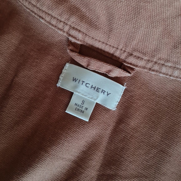 WITCHERY tan hooded parka coat jacket S - Picture 4 of 4